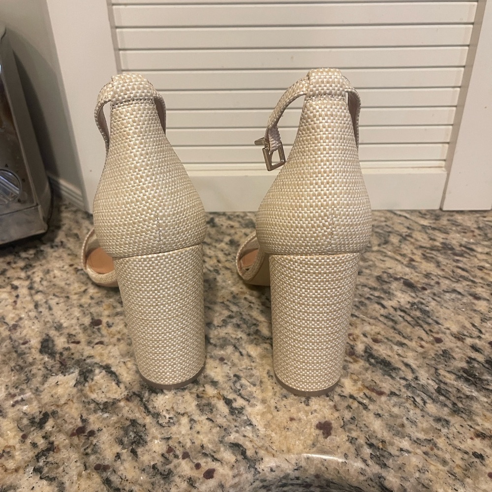 J. Crew Raffia Round Block High Heel Sandals - Picture 4 of 7